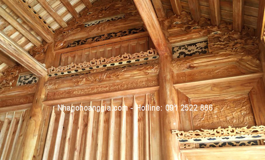 Nhà gỗ Xoan 4 gian - Thi công & Xây dựng nhà bằng gỗ xoan 4 gian - Nhagohoanggia.com
